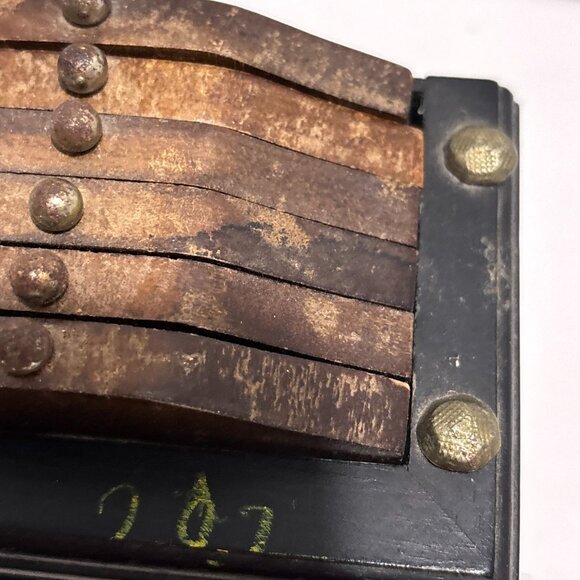 Vintage Wooden Clock Cork Coaster Set Holder 6 Piece Brown Wood Cup 5" - Picture 14 of 16